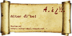Alter Ábel névjegykártya