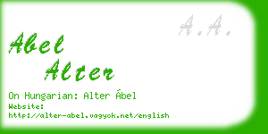 abel alter business card